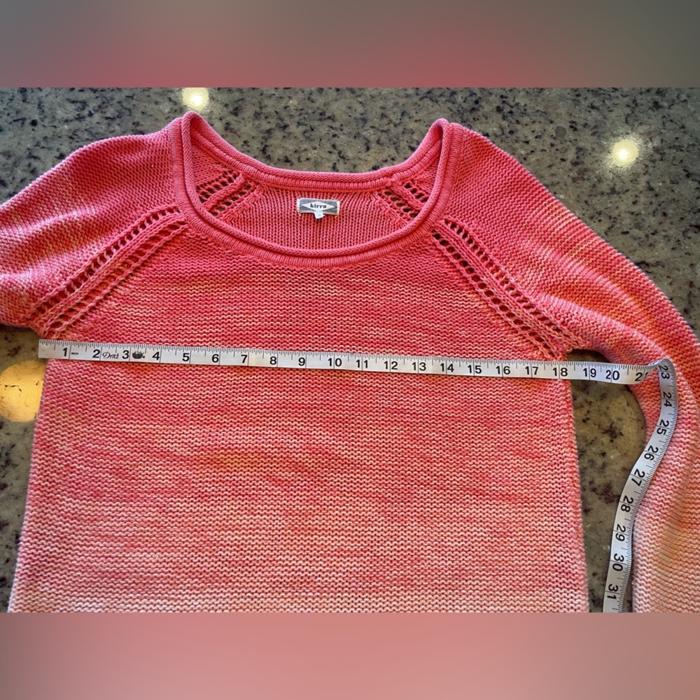 Women’s 100% cotton open cableknit Gradient Sweater tunic size Small - Picture 6 of 8